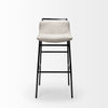 Kavalan 33.5" Total Height Beige Upholstered Seat Gray Metal Frame Counter Stool