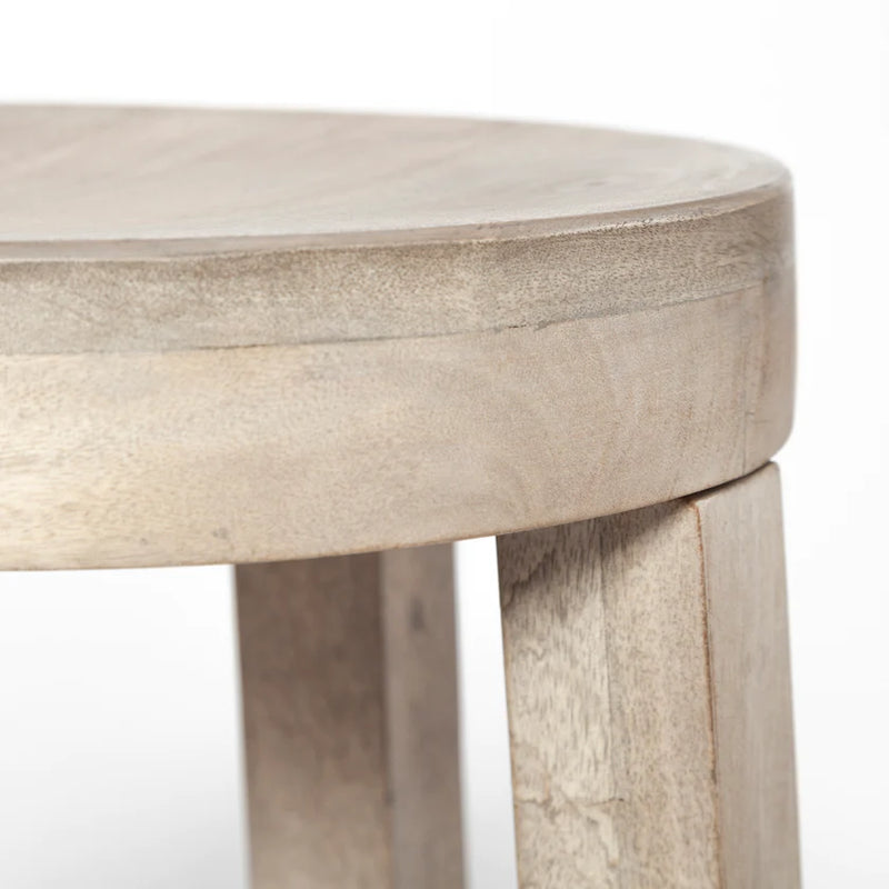 Brahma 26" Total Height White Washed Wood Stool