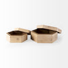 Elyse (Set of 2) Brown Wooden Hexagonal Boxes