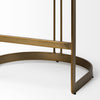 Hollyfield Brown Leather | Gold Metal | Counter Stool