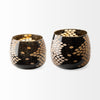 Mojave Small Black and Gold Detail Glass Vase