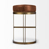 Hollyfield Brown Leather | Gold Metal | Bar Stool