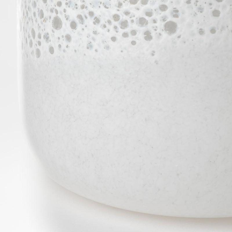 Pearl Short White Gold Rim Glass Vase