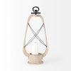 Zain II Large Brown Wooden Vintage Inspired Candle Holder Lantern