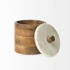 Sandook (Small) 8H Brown Round Wooden Storage Jar
