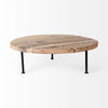 Cedric 20L x 20W x 4.5 Round Light Brown Wood w/ Black Metal Legs Decorative Display Stand