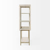 Arelius White Wood W/ Gold Metal Base Display Cabinet