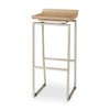 Givens Brown Wood W/Silver Metal Frame Barstool