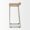 Givens Brown Wood W/Silver Metal Frame Barstool