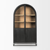 Sloan Dark Wood W/Black Metal Frame Arch Cabinet