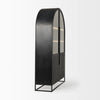 Sloan Dark Wood W/Black Metal Frame Arch Cabinet