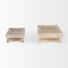 Carver Set of 2 Rectangular White Washed Wood Trays