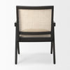 Donna Black Wood Cane-Back w/ Beige Upholstered Seat Accent Chair