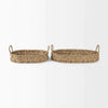 Haini Basketweave Seagrass Trays w/ Loop Handles