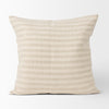 Jace Cream w/ Beige Stripe Linen-Cotton Square Decorative Pillow Cover