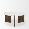 Rumer Dark Brown Wood w/ White Marble Coffee Table