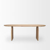 Isla Oval Dining Table w/Light Brown Wood Top & Arched Legs