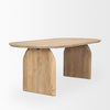 Isla Oval Dining Table w/Light Brown Wood Top & Arched Legs