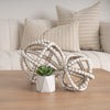 Espanlade II Large White Wooden Beaded Orb