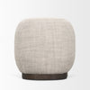 Siren Cream Fabric w/ Light Brown Wood Round Accent Stool