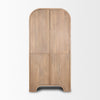Sorina Reverse Fluted Light Brown Wood Curio Cabinet