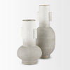 Torres Tall Textured Off White w/ Gold Metal Vase