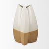 Vania Small Off White w/ Tan Textured Ceramic Vase