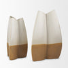 Vania Small Off White w/ Tan Textured Ceramic Vase