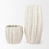 Velia Short Seashell Sculptural Cream Glazed Ceramic Vase