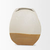 Vania Short Off White w/ Tan Textured Ceramic Vase