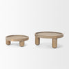 Virve Round Light Brown Wood w/ Gray Wash Wooden Trays
