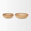 Wendell Light Brown Wood w/ Wood Beads Round Bowls