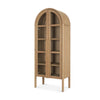 Callum Light Brown Elm Wood w/ Glass Doors Arched Cabinet