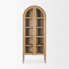 Callum Light Brown Elm Wood w/ Glass Doors Arched Cabinet