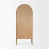 Callum Light Brown Elm Wood w/ Glass Doors Arched Cabinet