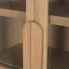 Callum Light Brown Elm Wood w/ Glass Doors Arched Cabinet
