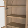 Callum Light Brown Elm Wood w/ Glass Doors Arched Cabinet