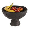 Brixton, Decorative Wood Pedestal Bowl, Black
