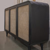 Floor Model CANE OVAL THREE DOOR CABINET