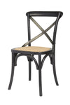 Cross Back Chair w/ Rattan Seat