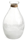 VASE EMBOSSED GLASS W/JUTE CLEAR/FROSTED 7X11