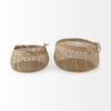 Nova Light Brown Seagrass Woven Round Basket W/ Long Handle