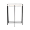 Function Side Table - White Marble/Black Base