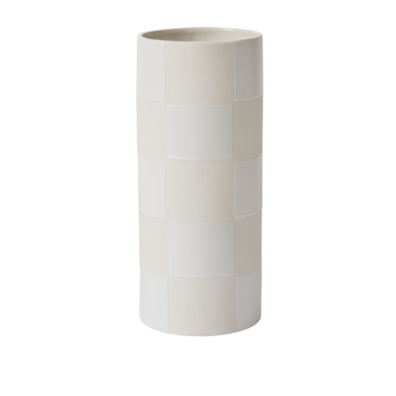 Checkerboard Vase - WHITE
