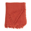 Waffle Weave Throw Rust
