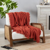 Waffle Weave Throw Rust