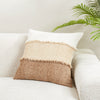 Color Band Fringe Pillow Natural
