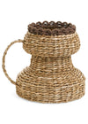 VASE LARGE PAPER & GRASS NATURAL-CHOCOLATE BROWN