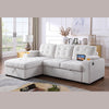 Voss Media Sleeper Sectional in with USB and Cup Holder
