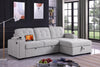 Voss Media Sleeper Sectional in with USB and Cup Holder